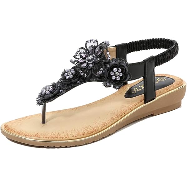 アメリMESH FLAT SANDALブラックL美品 Amazon.com | Ladmiple Sandals For Women Dressy Flats Womens