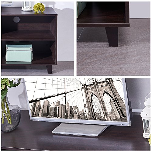 image for DlandHome TV Stand WF-TVG001BW, 4-Cube, 58
