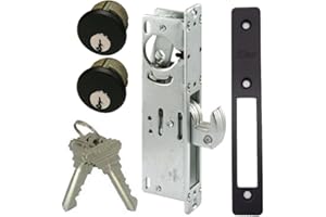 Pacific Doorware Keyed Hooklatch Dedbolt Set (Double Cylinder, Duronotic Bronze, 1-1/8" Backset)