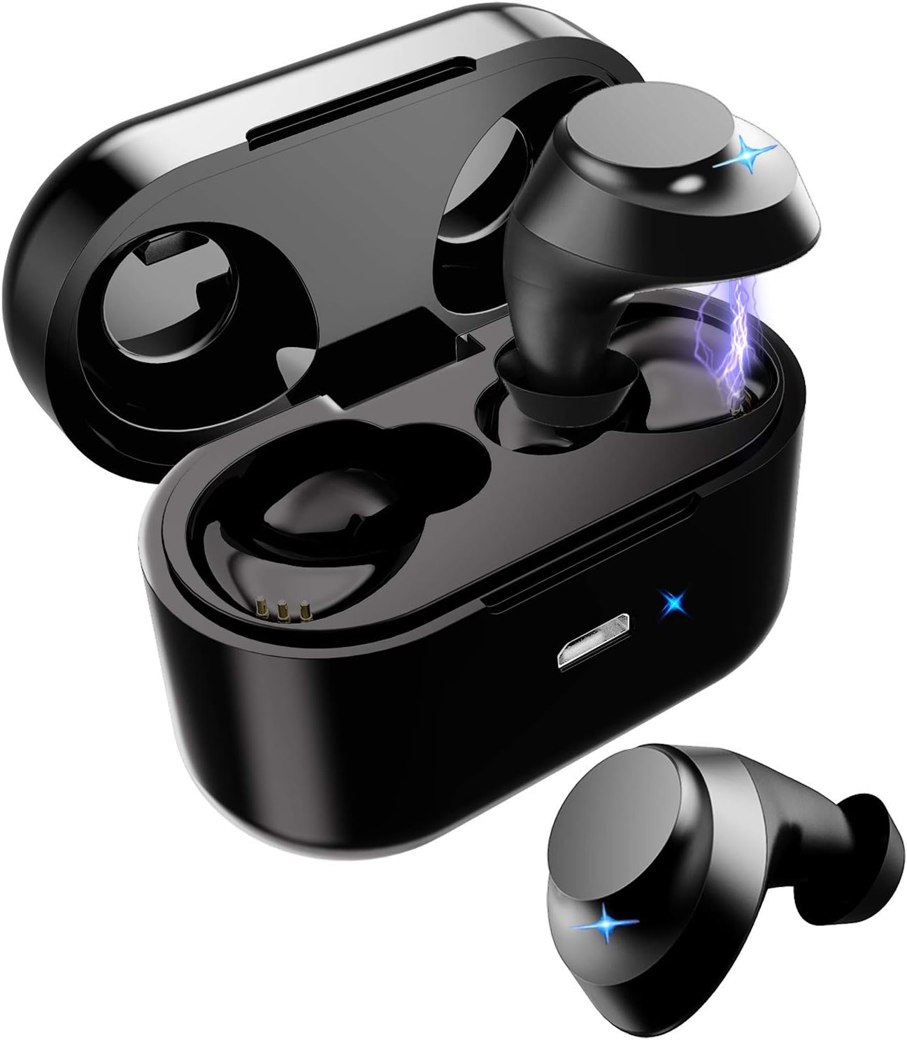 Wireless Earbuds, Bluetooth Earbuds 5.0 True Wireless Sport In-Ear Mini Headphones Auto pairing 20H Playtime Hi-Fi Stero Bass Sound Noise Cancelling Headsets, Built-in Mic and Portable Charging Case