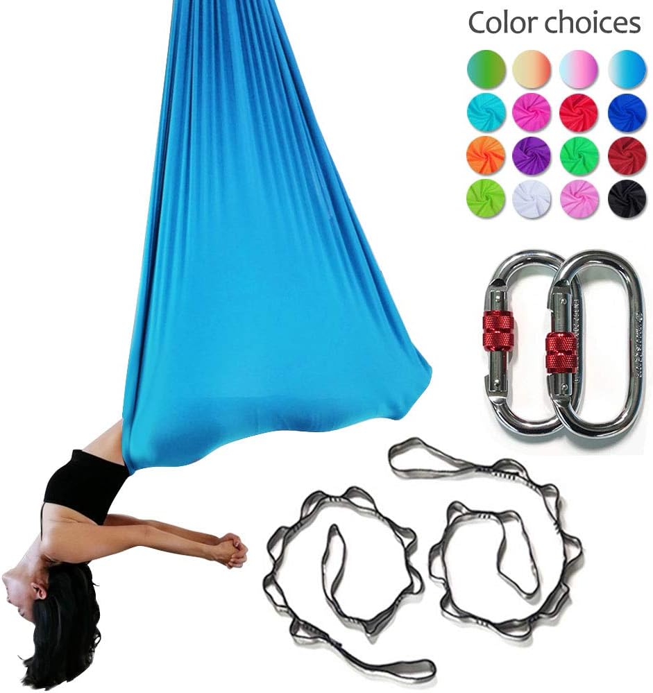TESLANG Aerial Yoga Silks 5.5 Yards Anti-Gravity Yoga Hammock Aerial Silks for Aerial Dance (L:5m W:2.8m)