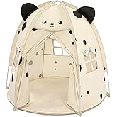 Kids Play Tent Little Mouse Design - Large 55" Indoor Playhouse with Premium Aluminum Poles, Soft Peach Skin Fabric, 1 Door & 3 Windows for Boys and Girls Ages 3+, Warm Play Room & Home Decor (Mousie)