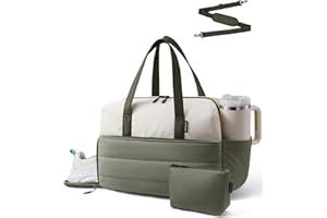 LOVEVOOK Small Gym Bag for Women with Large Tumbler Holder Pocket, Carry on Weekender Travel Duffel Bag with Shoe Compartment, Overnight Mini Personal Bag with pouch for Workout Sport Dance Yoga