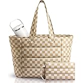 Puffer Tote Bag for Women, Lightweight Puffy Shoulder Bag with Handbag for Travel, Work, Gym, Laptop Bag for Nurse Teacher