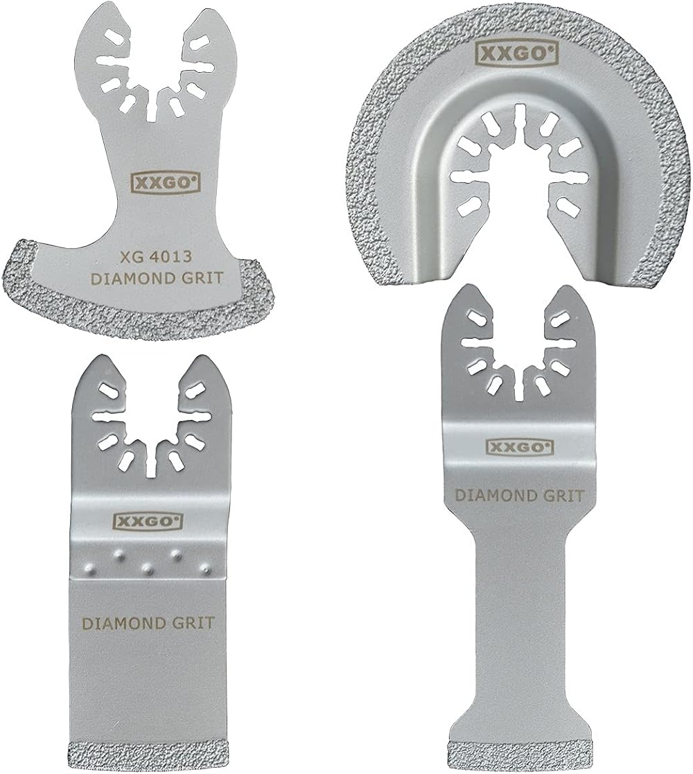 XXGO 4 Pcs Oscillating Multi Tool Diamond Blades Grit Grout Removal XG4004DU