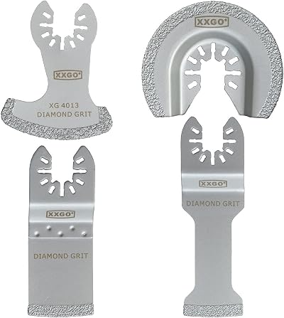 XXGO 4 Pcs Oscillating Multi Tool Diamond Blades Grit Grout Removal XG4004DU