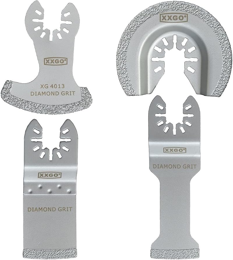 XXGO 4 Pcs Oscillating Multi Tool Diamond Blades Grit Grout Removal XG4004DU