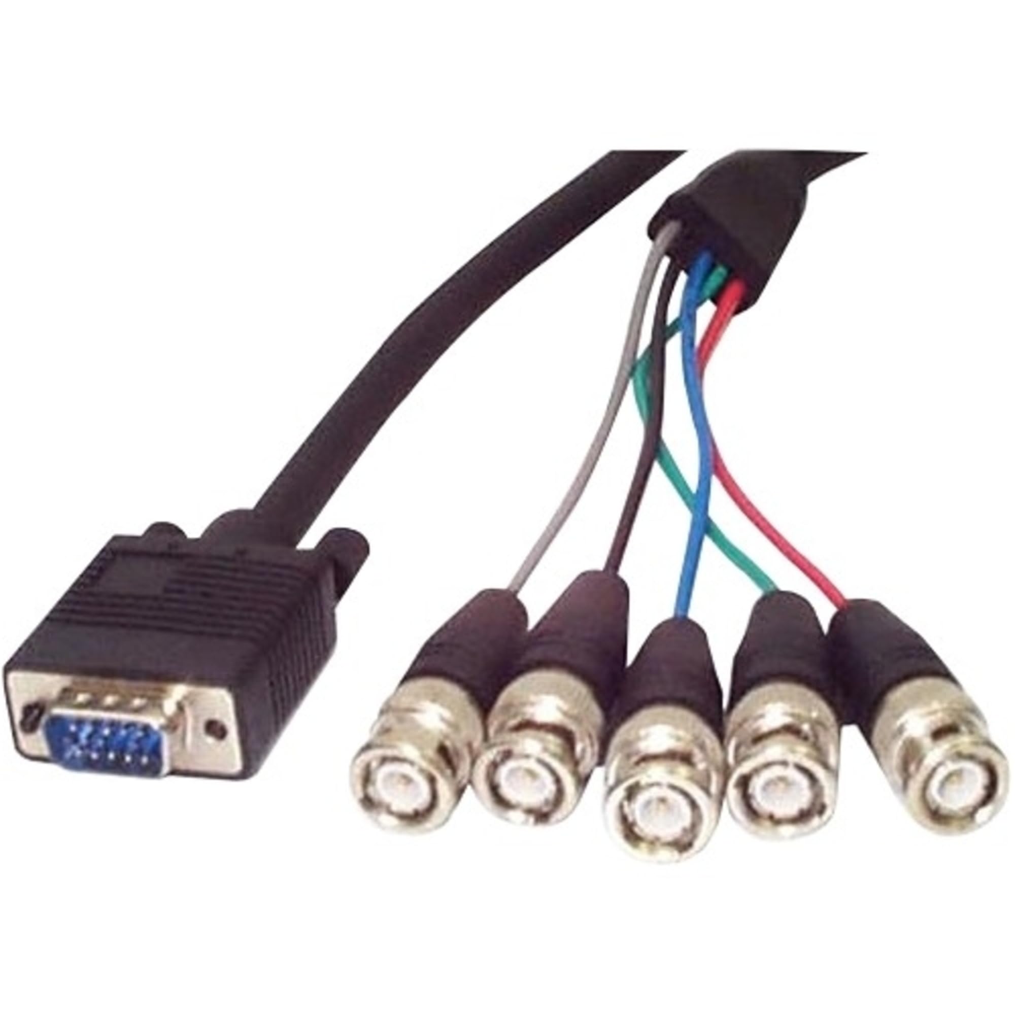 StarTech.com VGABNC5 6 ft (1.8 m) VGA to BNC Cable, HD15 VGA to 5 BNC, Coaxial High Resolution, Male/Male, BNC Cable