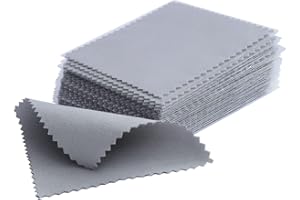 50 Pcs Premium Jewelry Cloth by Divine Light, Individually Wrapped Polishing Cloths for Gold Silver and Platinum Jewelry, Watch, Glasses - Jewelry Cleaning Cloths, Keep Jewelry Clean and Shiny (Gray)