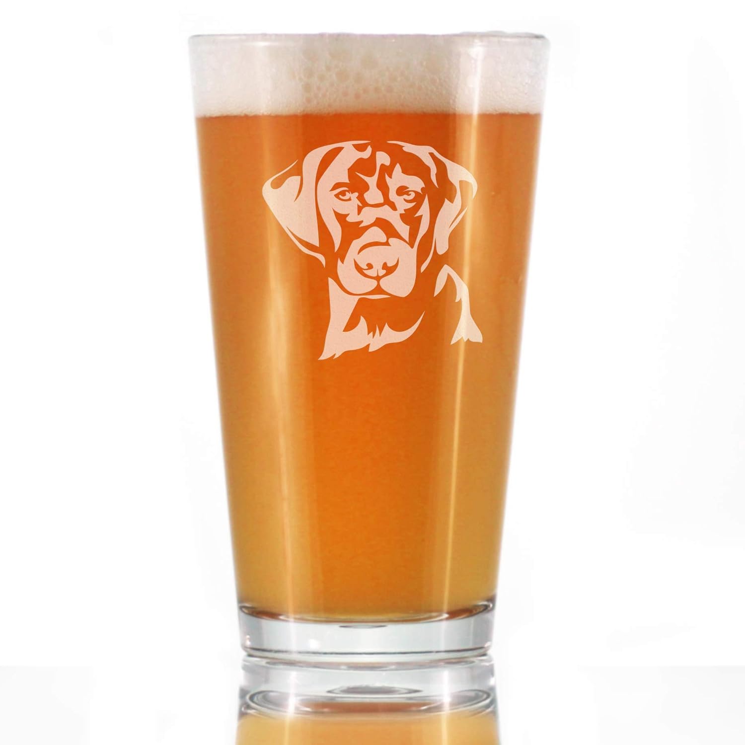 Black Lab Face Labrador Retriever Pint Glass for Beer