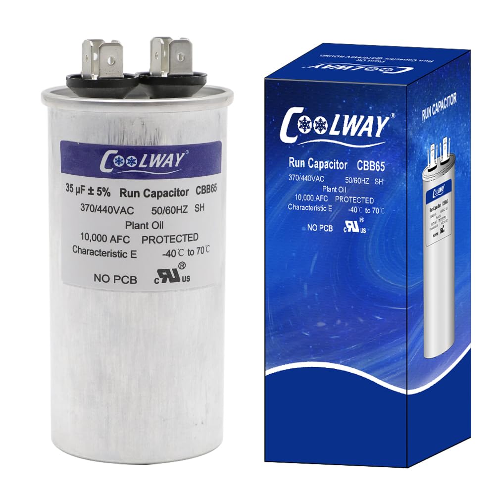 Photo 1 of 35 uF 35 MFD ±5% 370V or 440V Run Start ac Capacitor for ac CBB65r CBB65b and 370 440 Volt vac Air Conditioner Capacitor for Fan Motor Start or Heat Pump, Pool Pump and Condenser Straight