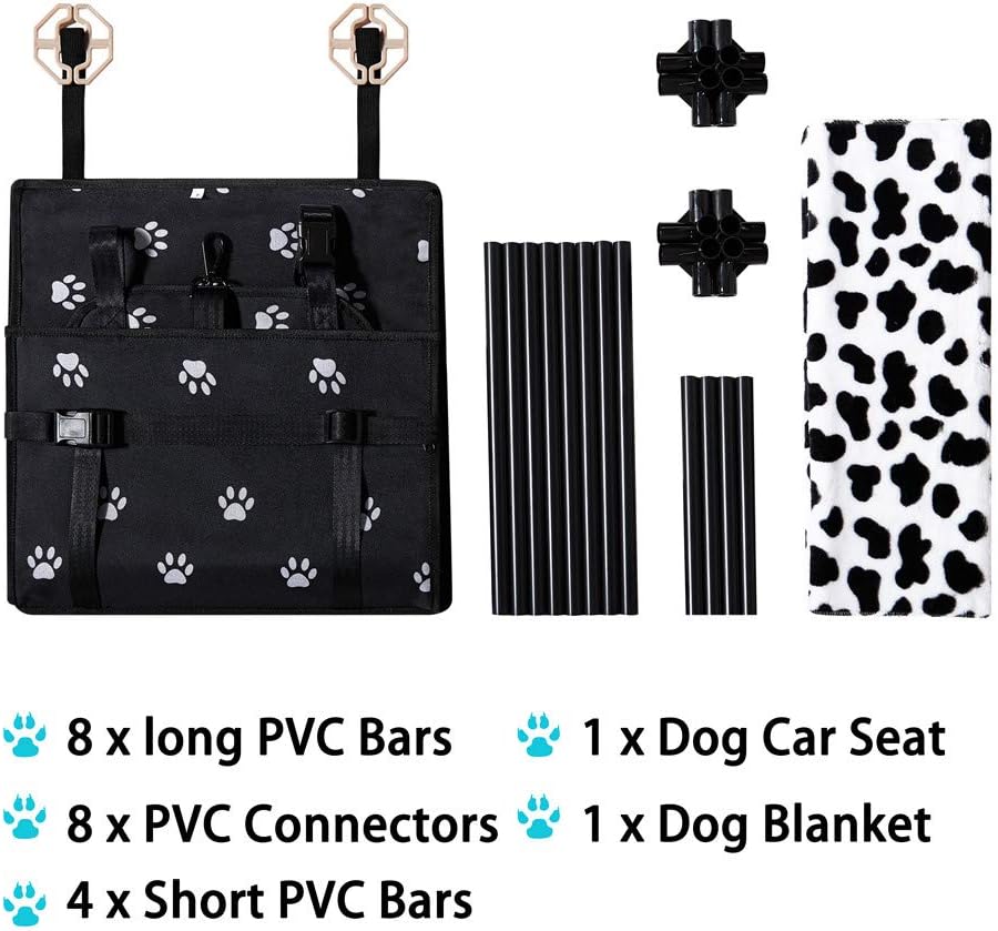 GENORTH Small Dog Car Seat Upgrade Deluxe Washable Portable Pet Car Booster Seat Travel Carrier Cage with Clip-On Safety Leash and Blanket, Perfect for Small Pets : Pet Supplies
