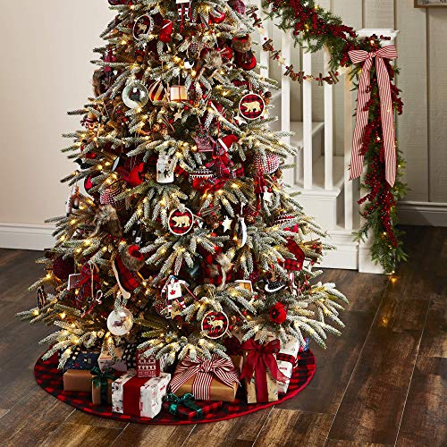 NOMA 7 Ft. Prelit Flocked Artificial Pine Christmas Tree with 650 Warm