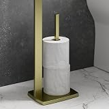 Architeckt Brushed Brass Freestanding Toilet Roll Holder view 2