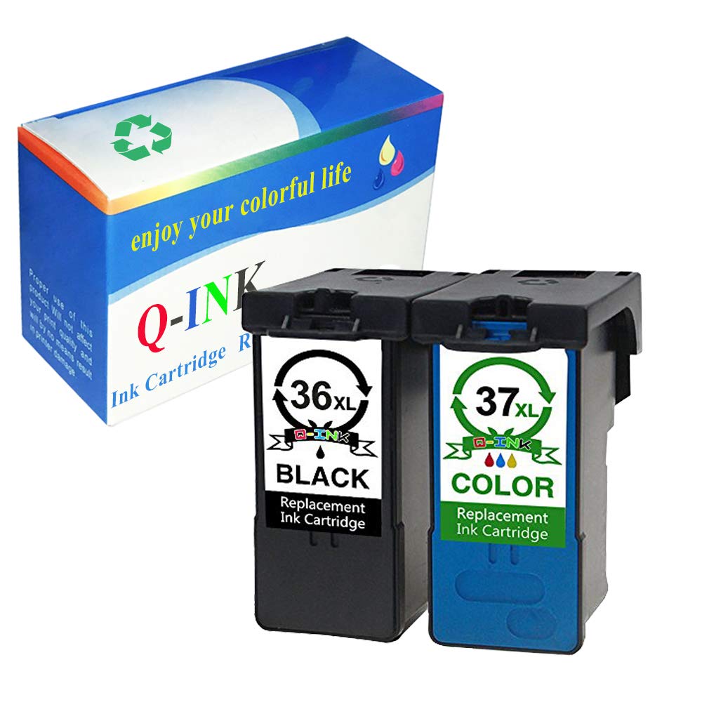 QINK 2 Pack (Black Color) for Lexmark 36XL 37XL Ink Cartridge High Yield  High Capacity Show Ink Level 18C2130 18C2140 for Lexmark Z2420 X3650 X4650  X6675