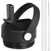 Straw lid for Yeti Rambler Water Bottle 18 26 36 64 oz, Replacement Cap Straw Cap for Yeti 18oz 26oz 36oz, Lid with Straw and Brush and Flexible Handle 