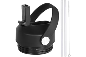 SYACOT Straw lid for Yeti Rambler Water Bottle 18 26 36 64 oz, Replacement Cap Straw Cap for RTIC 18oz 26oz 36oz, Lid with Straw and Brush and Flexible Handle ﻿