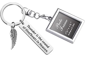 Gzrlyf Horse Memorial Keychain Picture Frame Keychain Horse Sympathy Gifts Thunder is the Sound of Hoofbeats in Heaven