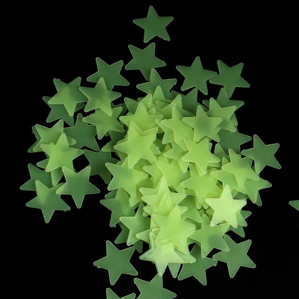Candora 100PCS Home Luminous Wall Stickers Noctilucent Stars Stickers Ceiling Glow In The Dark Stars Noctilucous Stickers Decal Baby Kids Bedroom (100PCS)