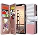 ULAK iPhone Xs Wallet Case, iPhone X Case with Card Holder, Premium PU Leather Flip Cover with Kickstand Magnetic Closure Shockproof Case for iPhone X/XS 5.8 inch, Rose Gold/Minimal