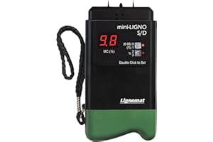 Lignomat Mini-Ligno S/D - Pin Moisture Meter - Mold Detector & Tester for Construction, Maintenance, Flooring, Water Damage - Humidity Detection & Moisture Meter for Wood, Wall, Drywall & Firewood