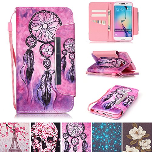 Galaxy s6 edge case, kickstand flip [card slots] wallet…