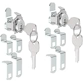 2 Sets Mailbox Lock, NA-14 Keyway Mailbox Lock Replacement, Several Brands | 4573 Mailbox Lock Replacement, NA-14 Keywa, Nickel-Plated Finish, 90&deg; Opens Counter-Clockwise