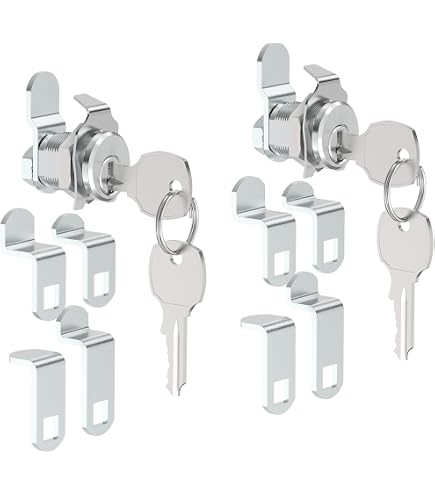 Mailbox Lock Prime-Line S 4711 – Replacement, Multipurpose For Several Brands – NA-14 Keyway, Opens Counter-Clockwise With 90º Rotation, Nickel Finish (1 Set Mailbox With Lock