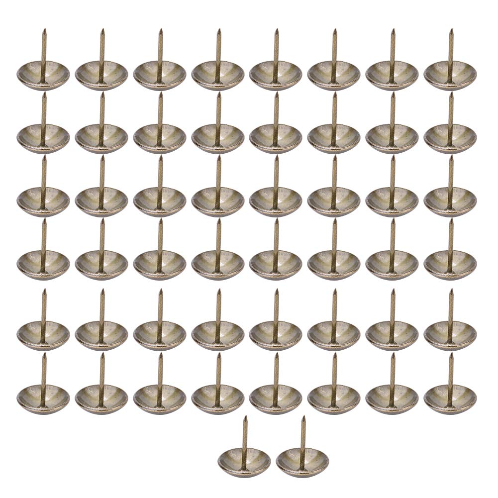 50Pcs Upholstery Tacks, Thickened Antique Furniture Nails, Domed Fabric Studs for Sofa Chair Bed DIY Projects, Decorative Cork Board Trim Fasteners