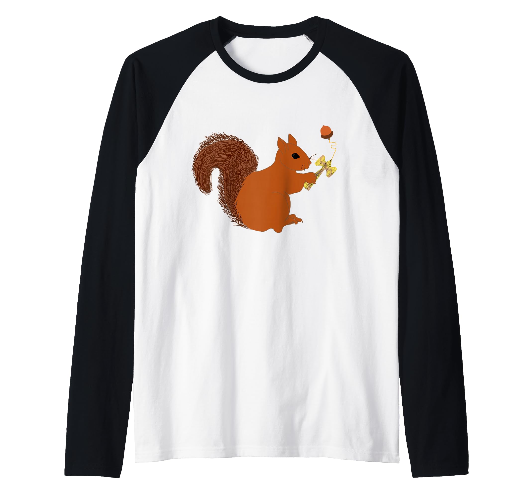 Kendama Squirrel Rodent Toy Japanese Game Raglan Baseball Tee