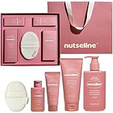 [AROMA NUT] Natural Body Care Gift Set – Korean Skincare Firming Oil Wash 315ml + Body Lotion 200ml + Travel Sizes + Body Sponge | Moisturizing, Aromatherapy Spa Kit