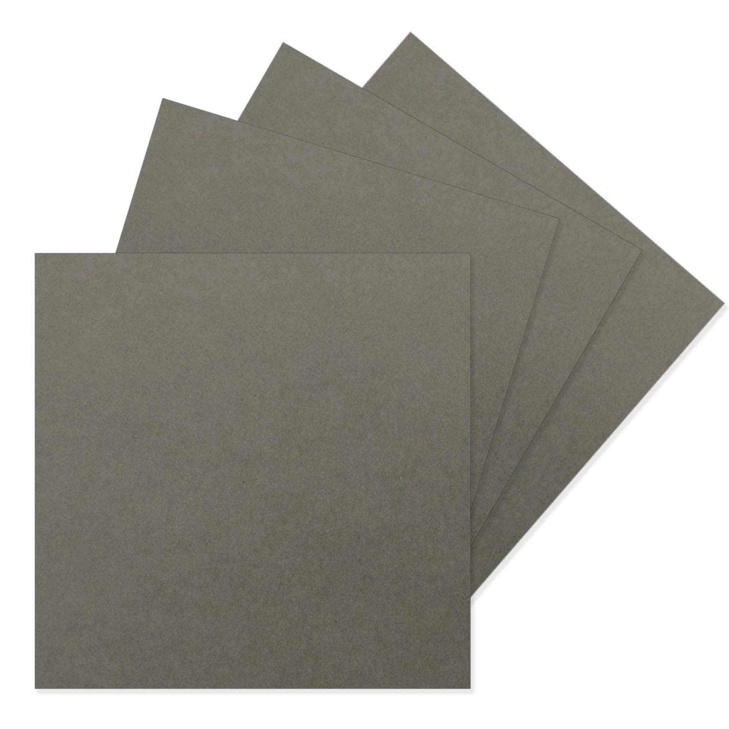 Pack of 50 Plain Cards, Square, 15 x 15 cm, Dark Grey, 240 g/m², Blank, Ideal for Postcards and Crafts, Made of Clay Craft Card