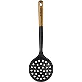 Staub Skimming Ladle, Cooking Utensil, Non-Stick, Black | BPA Free Silicone Skimming Ladle, Heat-Resistant Silicone Head, Durable Acacia Wood Handle. Safe for All Cookware Surfaces.