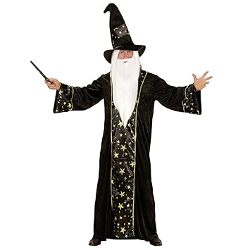 Amakando Magier Herrenkostüm - XL (54) - Gandalf Verkleidung Merlin Zauberkostüm Hexer Dumbledore Outfit Herren Zauberumhang 