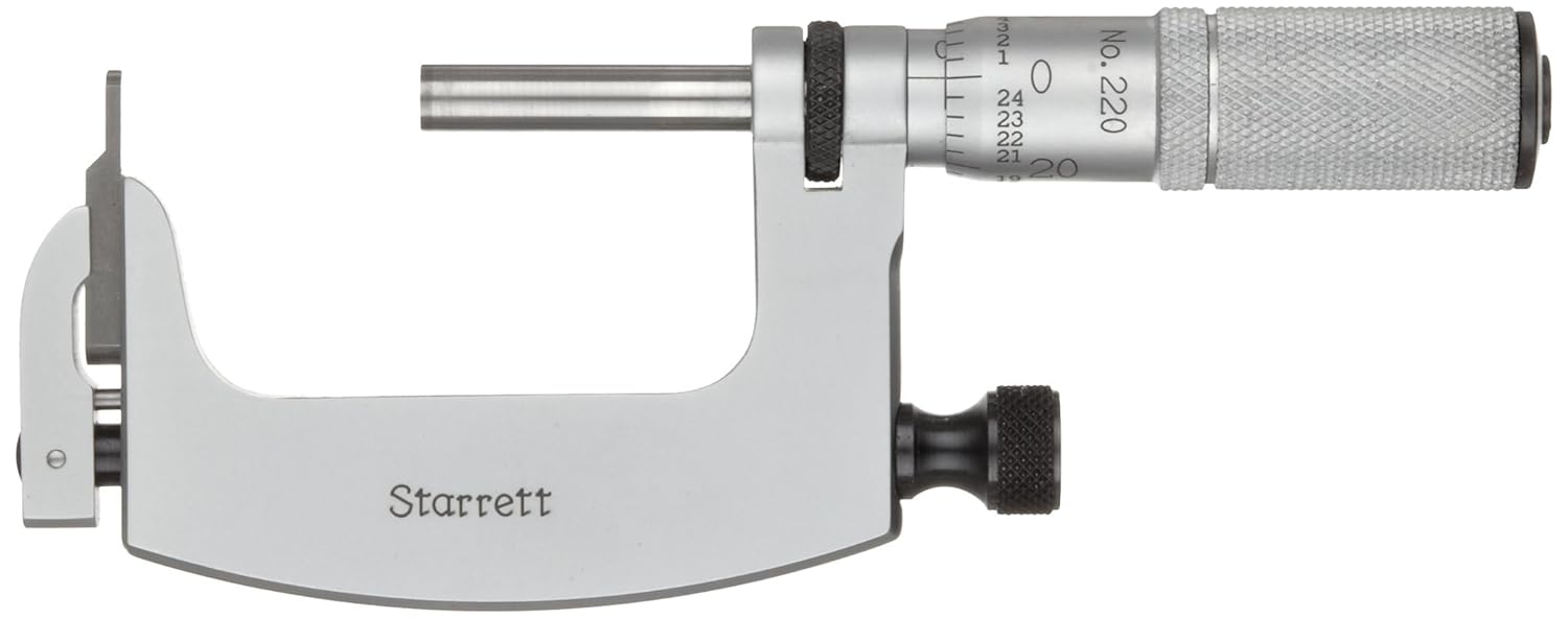 Starrett 220XFL1 MulTAnvil Micrometer, Friction Thimble, Lock Nut