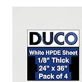 Duco Natural White HDPE Sheet- USA-Made 1/8 Inch