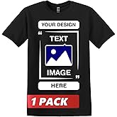 Gildan Custom T-Shirts - Personalized Unisex Crewneck Tee Shirt - Customize Your Image, Text & Photo - Men Women Adult