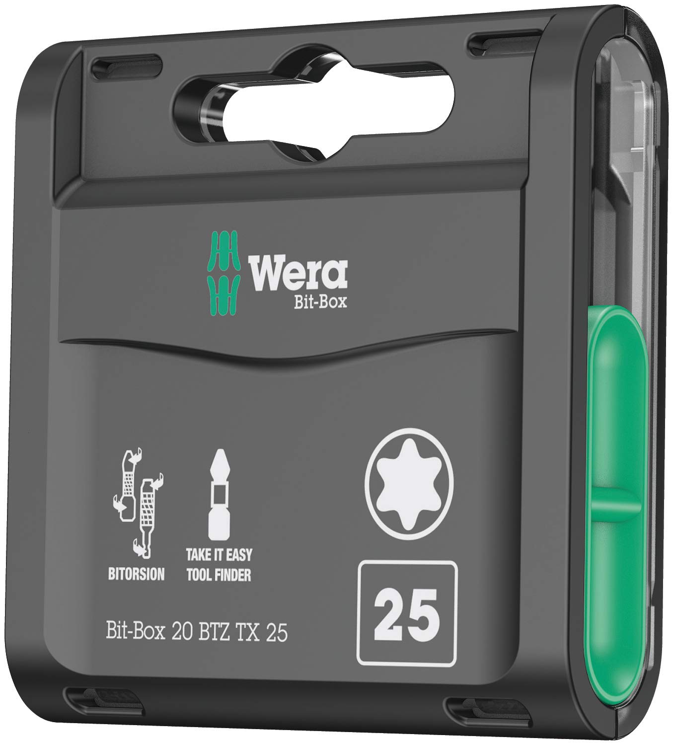 Wera 05057771001 BTZ TX20 Bi Torsion Long Life All-Purpose Bit-Box for Drill/Drivers Torx, 0 W, 0 V, Black, 20 x 25 mm, 20-Piece