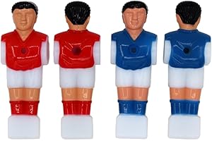 NUOBESTY 4pcs Rod Football Men Figurines Table Soccer Player Replacement Parts for 1.4m Table Football Machine (2pcs red and 