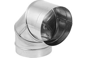 M&G DuraVent 6DBK-E90SS 6" Inner Diameter - DuraBlack Stove Pipe - Single Wall - 90, Stainless Steel, Metal