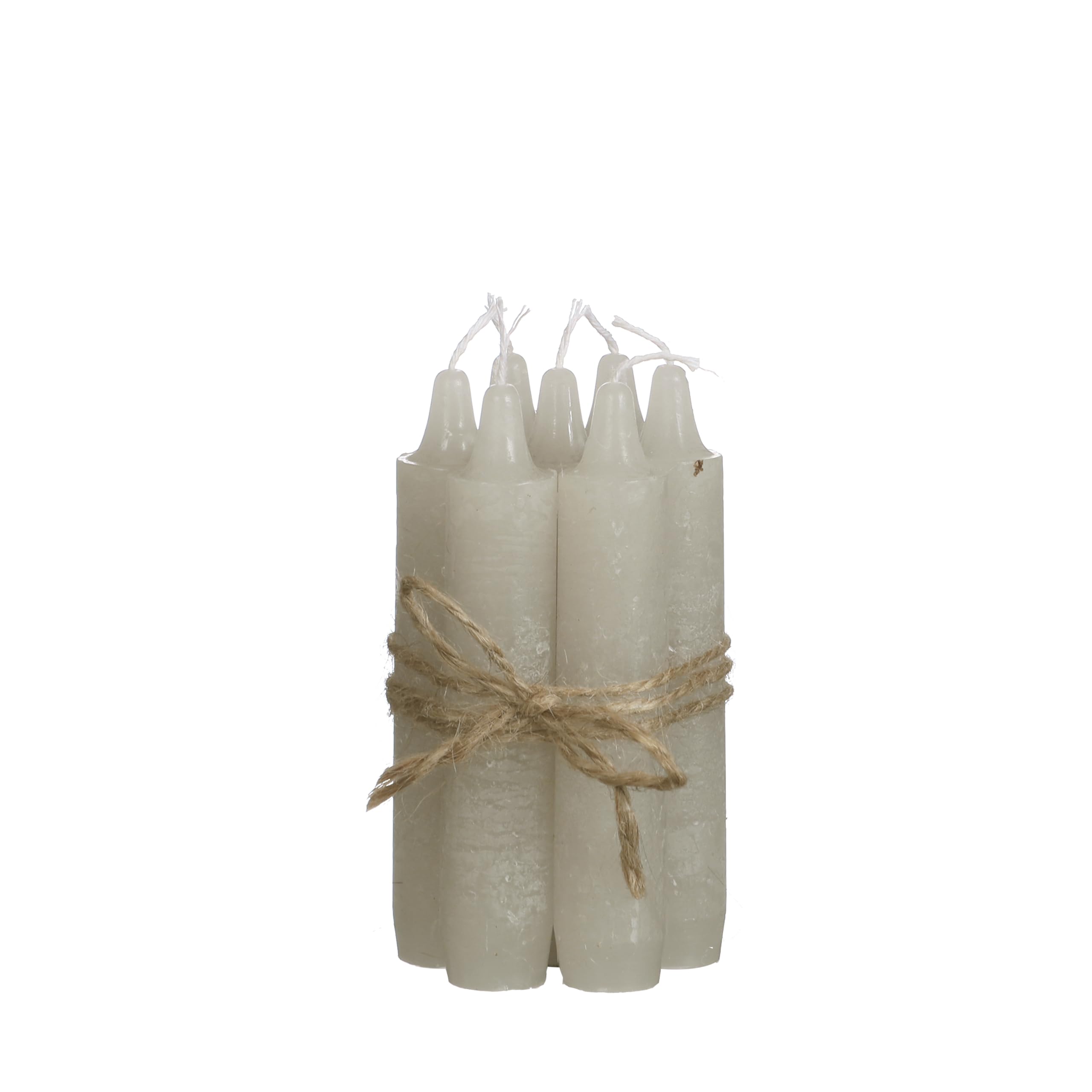 comforder Candle Set (7 Pieces), 11 cm Taper Candles Light Grey, Table Candles Plain, 4+ Hours Burning Time
