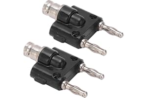 2PCS J.20022 4mm Banana Plug Connector BNC Female to Double Row Banana Connector Adapter