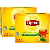 Lipton Yellow Label Decaffeinated Black Tea Bags, Pack of 2, 144 Tea Bags Total (72 Count Each), Decaf Black Tea for Hot or Iced Tea