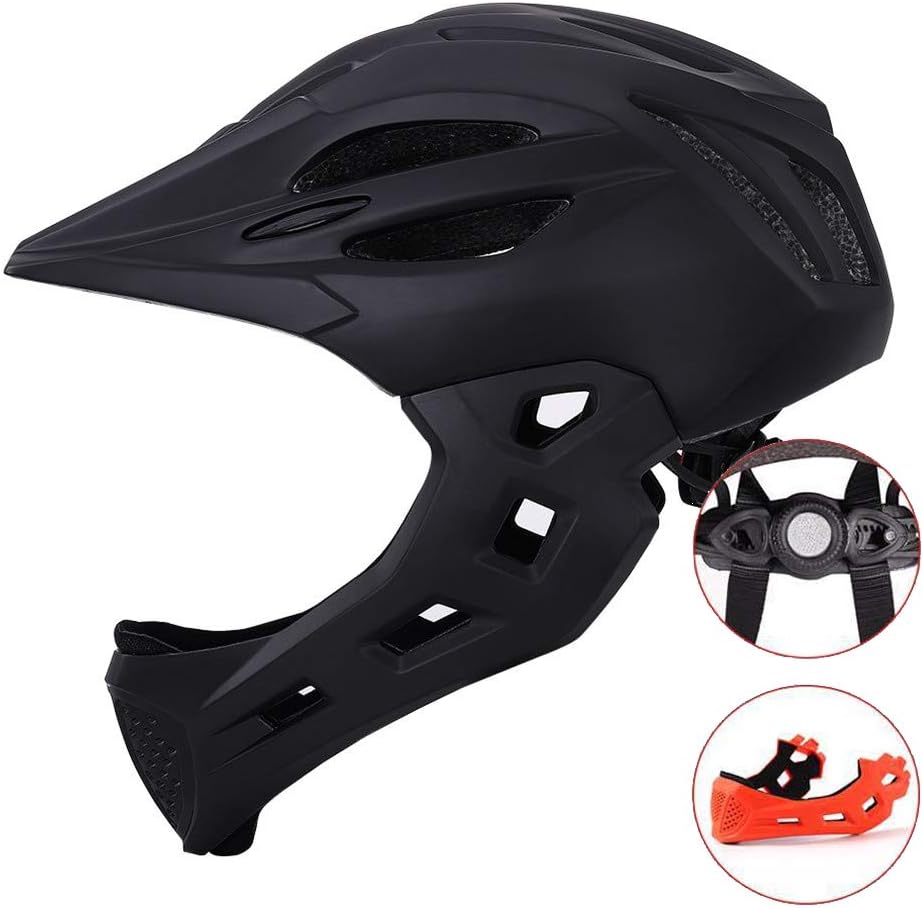 LHY RIDING LED safety child full face helmet, Children's bicycle helmet, suitable for head circumference 43-54cm