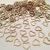 FOLWEP Hollow Mini Wooden Hearts, Vintage Crafts Decor Confetti, Rustic Wedding Table Scatter Decoration, 200pcs