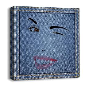 Canvas Wall Art Beautiful Jeans Fabric...