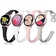 GEAK Compatible with Galaxy Watch 7 Band/Galaxy Watch 6 5 4 Band 40mm 44mm/Classic 42mm 46mm,20mm Slim Silicone Compatible for Galaxy Watch 4 5 Band/Active 2 Women Small Black/White/Gray/Sand Pink