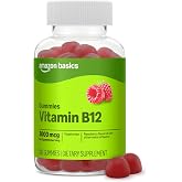 Amazon Basics Vitamin B12 3000 mcg Gummies, Normal Energy Production and Metabolism, Immune System Support, Raspberry, 100 Count (2 per Serving), Packaging May Vary
