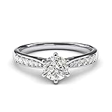 14k white gold 1.0 CT Classic 6-Prong Simulated