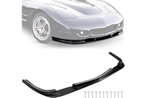 Kojem Front Bumper Lip Compatible with 1997-2004 Chevy Chevrolet Corvette C5 ZR1 Style Under Panel Flat Splitter ABS Plastic Black